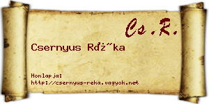 Csernyus Réka névjegykártya