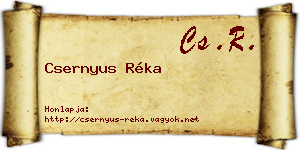Csernyus Réka névjegykártya